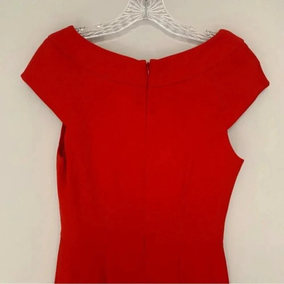 Kate Spade Raya Dress Red Midi Wool Cap Sleeve 8 - Picture 10 of 14